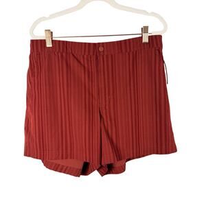 VRST Shorts Mens Large Red Striped Lined Athletic Gym 4.5" Inseam Drawstring